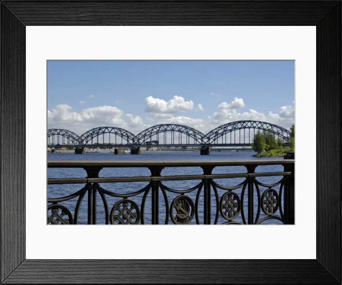 Framed Print : Railway bridge over the river Daugava Framed Print : Railway bridge over the river Daugava