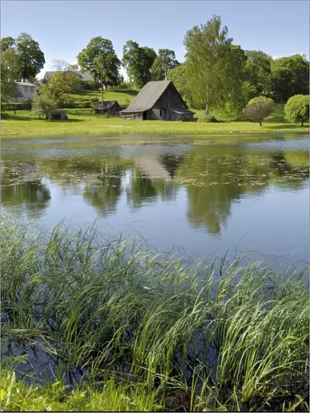 Ponds and traditional buildings