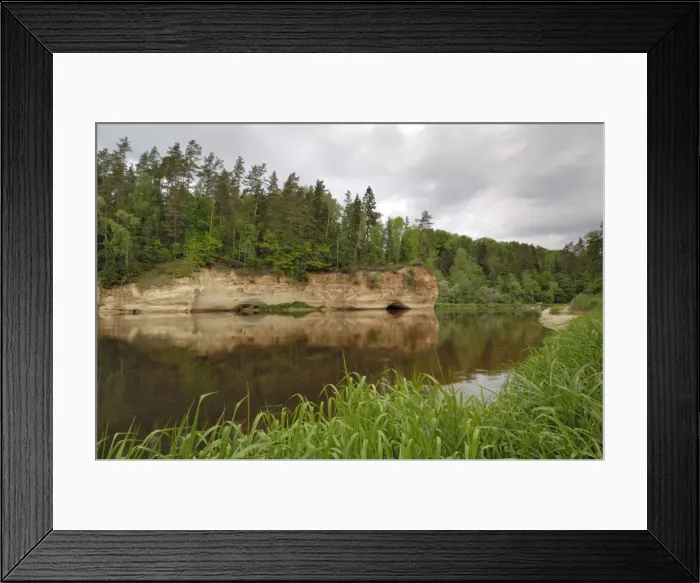 Framed Print : Sandstone cliff alongside the River Gauja Framed Print : Sandstone cliff alongside the River Gauja