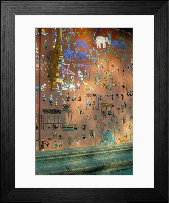 Framed Print : Glass mosaic dating from the 1950s commemorating Framed Print : Glass mosaic dating from the 1950s commemorating