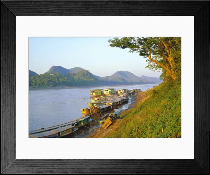 Framed Print : Looking North Up Mekong River Framed Print : Looking North Up Mekong River