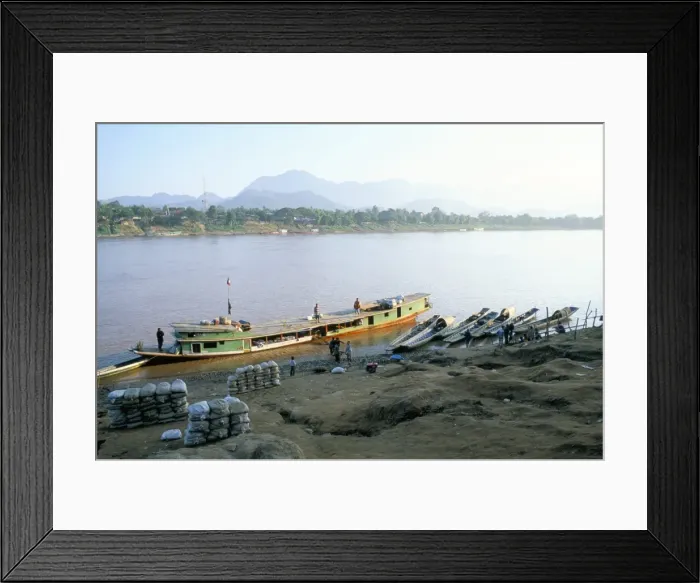 Framed Print : Looking east across the Mekong River in the evening Framed Print : Looking east across the Mekong River in the evening
