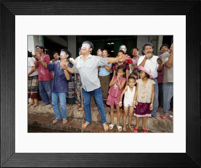 Framed Print : People at the annual Pimai water festival or the Lao Framed Print : People at the annual Pimai water festival or the Lao