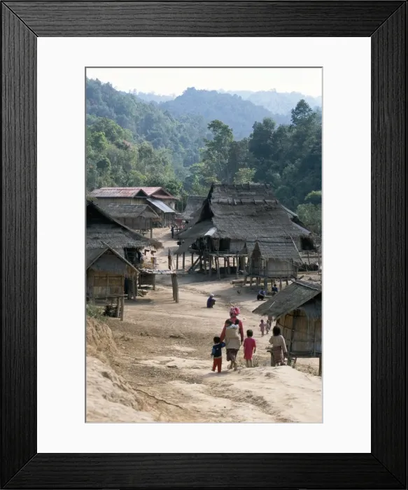 Framed Print : Nam Ded Mai Akha village Framed Print : Nam Ded Mai Akha village