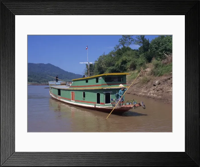 Framed Print : Following the Mekong river by boat to Luang Prabang Framed Print : Following the Mekong river by boat to Luang Prabang