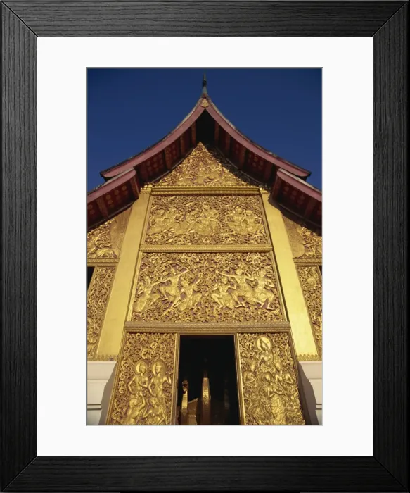 Framed Print : Low angle view of goldwork on the outside of the Longboat Framed Print : Low angle view of goldwork on the outside of the Longboat