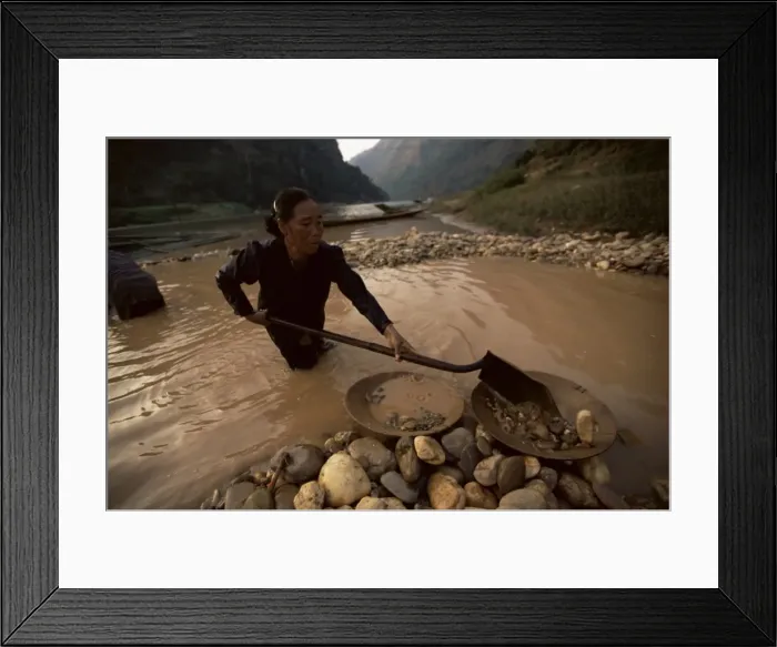 Framed Print : Gold panning Framed Print : Gold panning