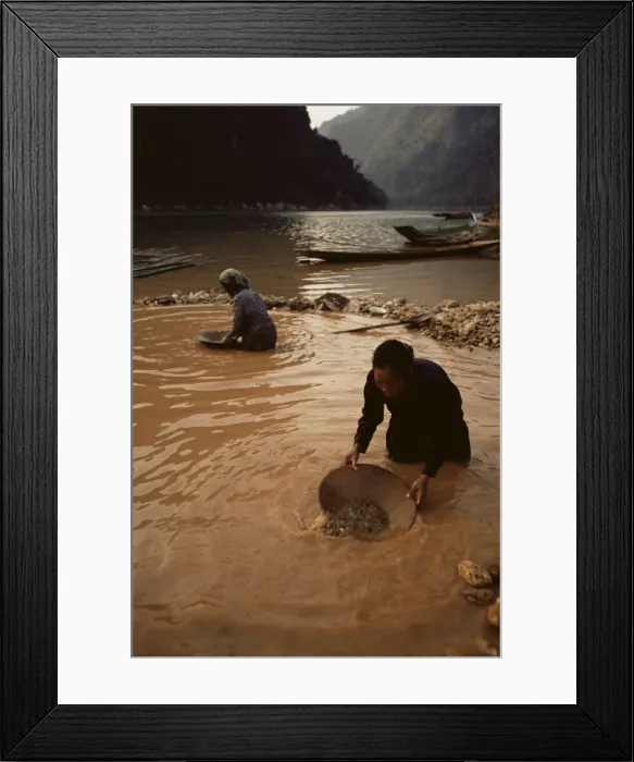Framed Print : Gold panning Framed Print : Gold panning