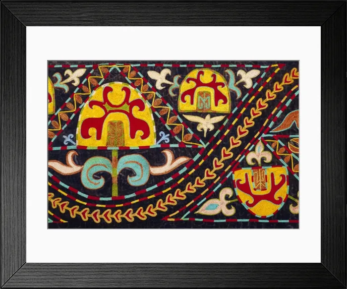 Framed Print : Traditional Kirghiz embroidery Framed Print : Traditional Kirghiz embroidery