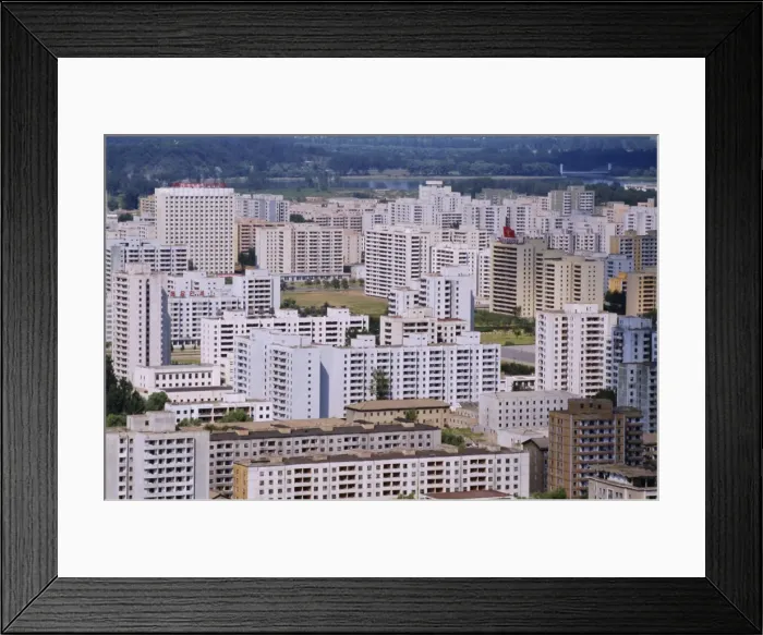 Framed Print : Aerial view of city skyline with blocks of flats rebuilt Framed Print : Aerial view of city skyline with blocks of flats rebuilt