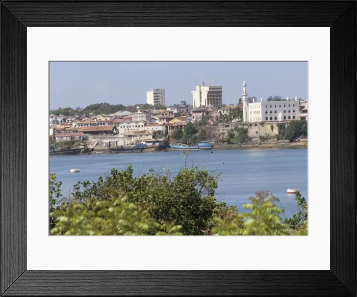 Framed Print : Old town on the island in background Framed Print : Old town on the island in background