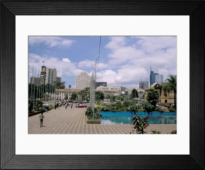 Framed Print : City Square and skyline Framed Print : City Square and skyline