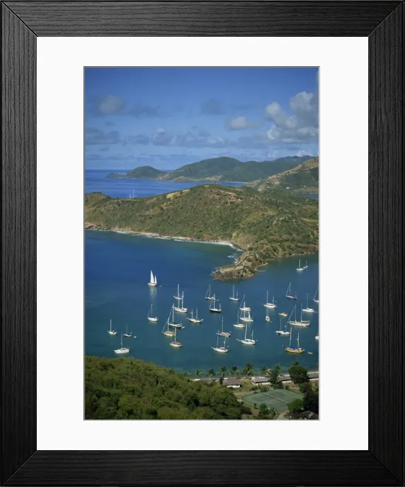 Framed Print : Aerial view over English Harbour Framed Print : Aerial view over English Harbour