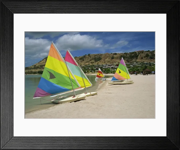 Framed Print : Sailing boats on the beach at the St Framed Print : Sailing boats on the beach at the St