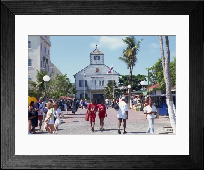 Framed Print : Street scene, Phillipsburg, St Framed Print : Street scene, Phillipsburg, St