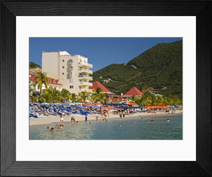 Framed Print : Great Bay Beach, Philipsburg, St Framed Print : Great Bay Beach, Philipsburg, St