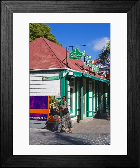 Framed Print : Store on Front Street, Philipsburg, St Framed Print : Store on Front Street, Philipsburg, St