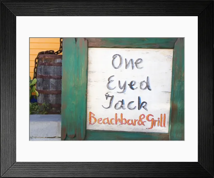 Framed Print : Beach bar sign, Philipsburg, St Framed Print : Beach bar sign, Philipsburg, St