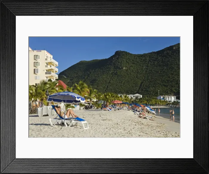 Framed Print : Great Bay Beach, Philipsburg, St Framed Print : Great Bay Beach, Philipsburg, St