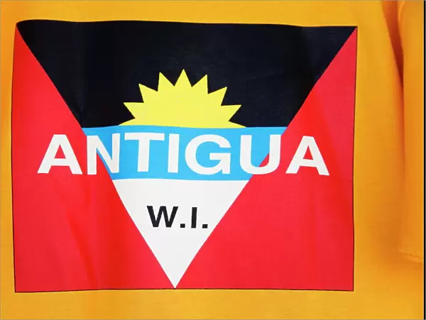 Antigua and Barbuda national flag on a teeshirt, St