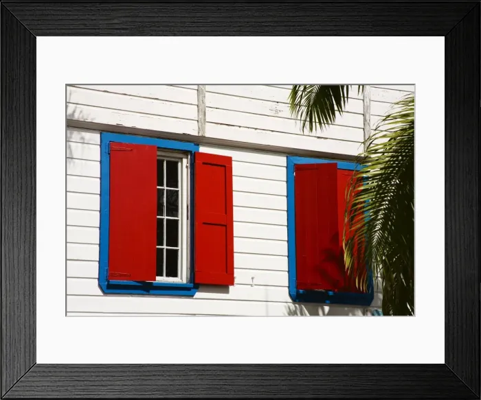 Framed Print : Window shutters, St Framed Print : Window shutters, St