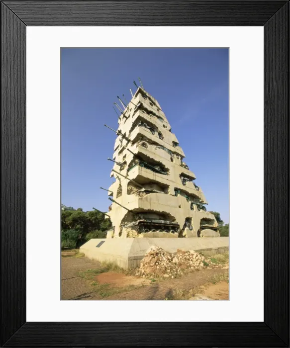 Framed Print : Tank monument to peace commemorating the end of Framed Print : Tank monument to peace commemorating the end of