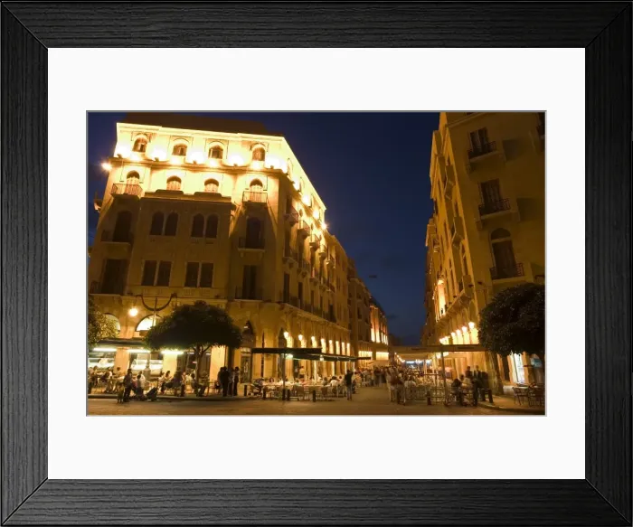 Framed Print : Street side cafe area Framed Print : Street side cafe area