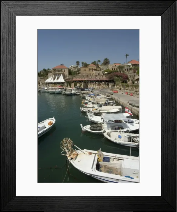 Framed Print : Boats in old port harbour Framed Print : Boats in old port harbour