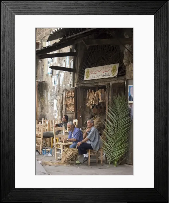 Framed Print : Men working in craft shop Framed Print : Men working in craft shop