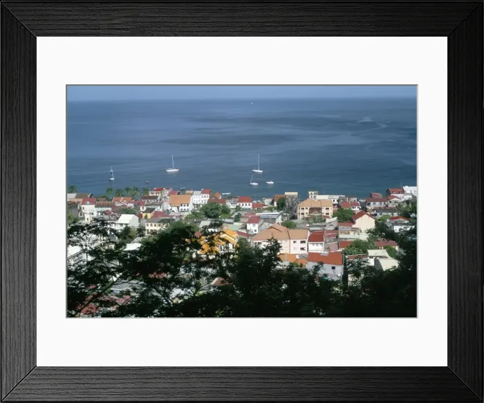 Framed Print : Coast and town of Saint Pierre Framed Print : Coast and town of Saint Pierre