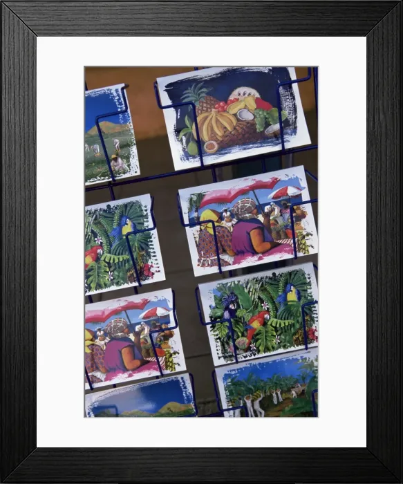 Framed Print : Colourful postcards for sale Framed Print : Colourful postcards for sale