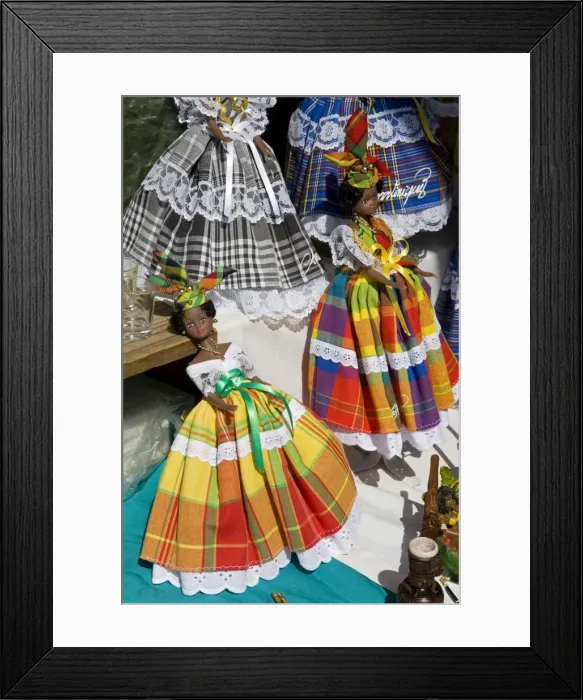 Framed Print : Dolls, Craft Market in La Savane Park Framed Print : Dolls, Craft Market in La Savane Park
