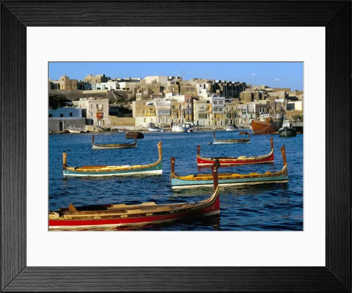 Framed Print : Boats in Valetta harbour Framed Print : Boats in Valetta harbour