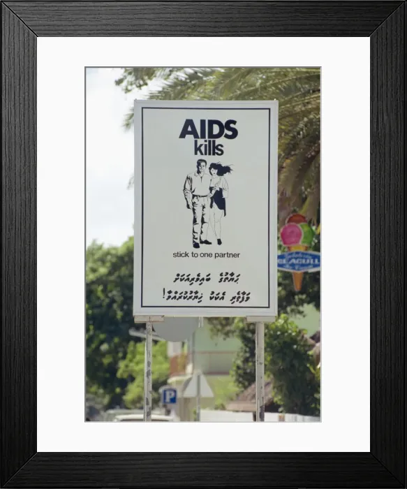 Framed Print : Aids sign, Male Framed Print : Aids sign, Male