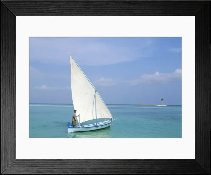 Framed Print : Dhoni and sandbar Framed Print : Dhoni and sandbar