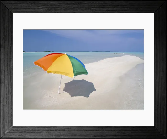 Framed Print : Umbrella and sandbar Framed Print : Umbrella and sandbar