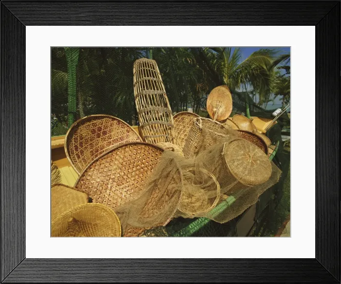 Framed Print : Basketware goods for sale Framed Print : Basketware goods for sale
