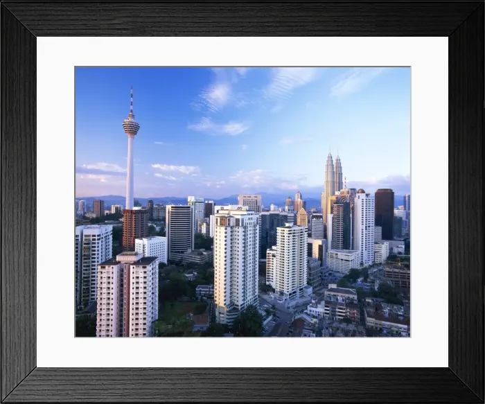 Framed Print : The city skyline including the twin towers of the Petronas Building Framed Print : The city skyline including the twin towers of the Petronas Building