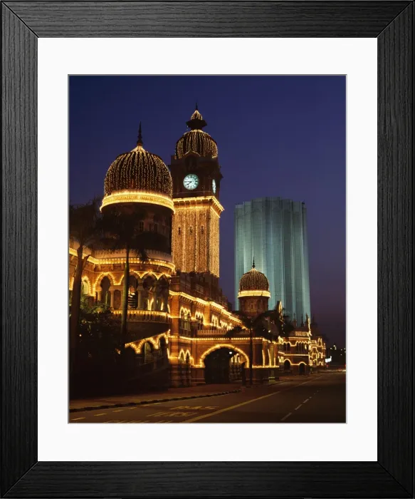 Framed Print : Buildings in Merdaka Square illuminated at night Framed Print : Buildings in Merdaka Square illuminated at night