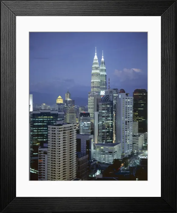 Framed Print : City skyline in the evening Framed Print : City skyline in the evening