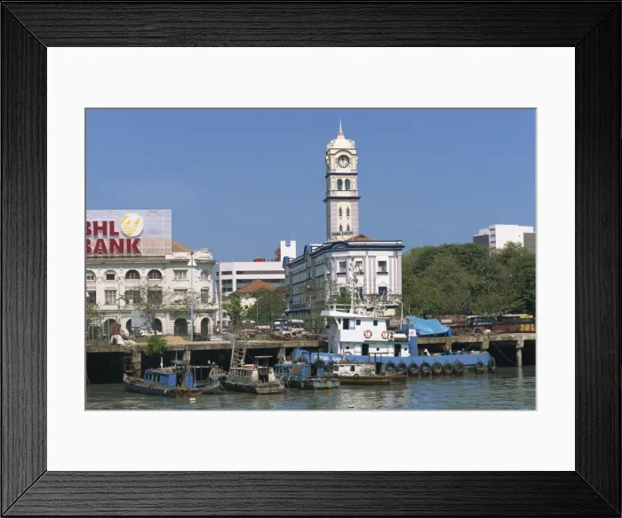 Framed Print : The waterfront and Penang Port Commission building Framed Print : The waterfront and Penang Port Commission building