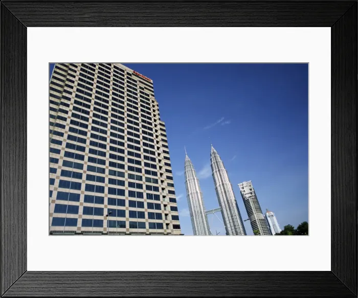 Framed Print : Petronas twin towers and business building on left Framed Print : Petronas twin towers and business building on left