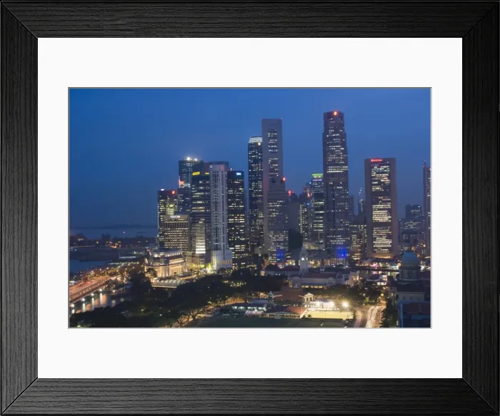 Framed Print : City skyline at dusk Framed Print : City skyline at dusk