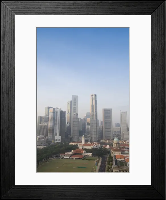 Framed Print : Singapore skyline with the Padang and Colonial District Framed Print : Singapore skyline with the Padang and Colonial District