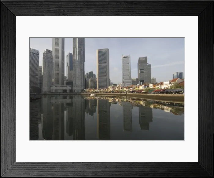 Framed Print : Boat Quay and the Financial District Framed Print : Boat Quay and the Financial District