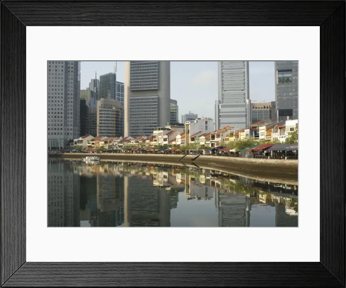 Framed Print : Boat Quay and the Financial District Framed Print : Boat Quay and the Financial District