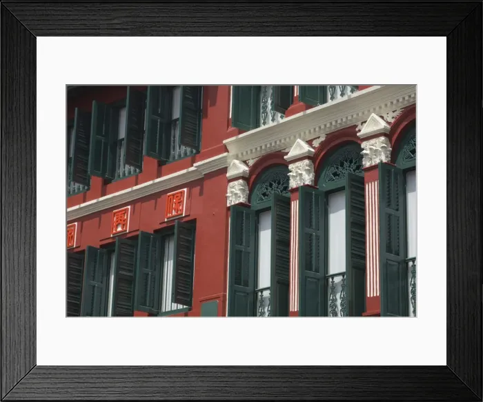 Framed Print : Windows and shutters in Amoy Street Framed Print : Windows and shutters in Amoy Street