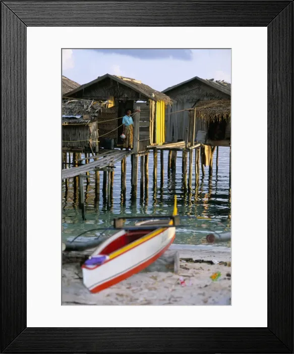 Framed Print : Stilt house built by Philippino refugees on east coast Framed Print : Stilt house built by Philippino refugees on east coast