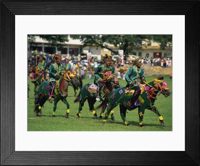 Framed Print : Bajau horsemen at the annual festival of horsemanship