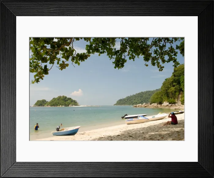 Framed Print : Boats and visitors at Nipah Beach Framed Print : Boats and visitors at Nipah Beach